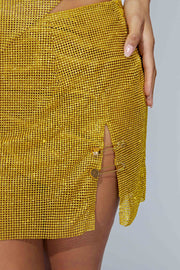 Marlena Glomesh Mini Skirt - Chartreuse