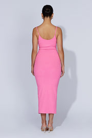 Alexis Ribbed Cami Midi Dress - Bubblegum Pink