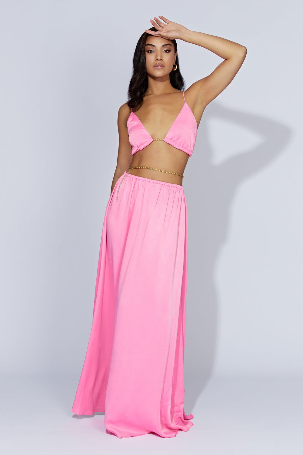 Colette Chain Maxi Dress - Bubblegum Pink