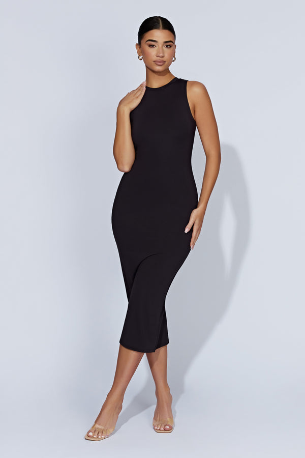 Buy Sleek Italia Striped Shoulder Straps Crepe A Line Midi Dress - Dresses  for Women 22421412 | Myntra