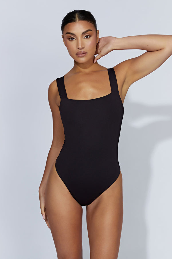 Carrie Thick Strap Bodysuit - Black