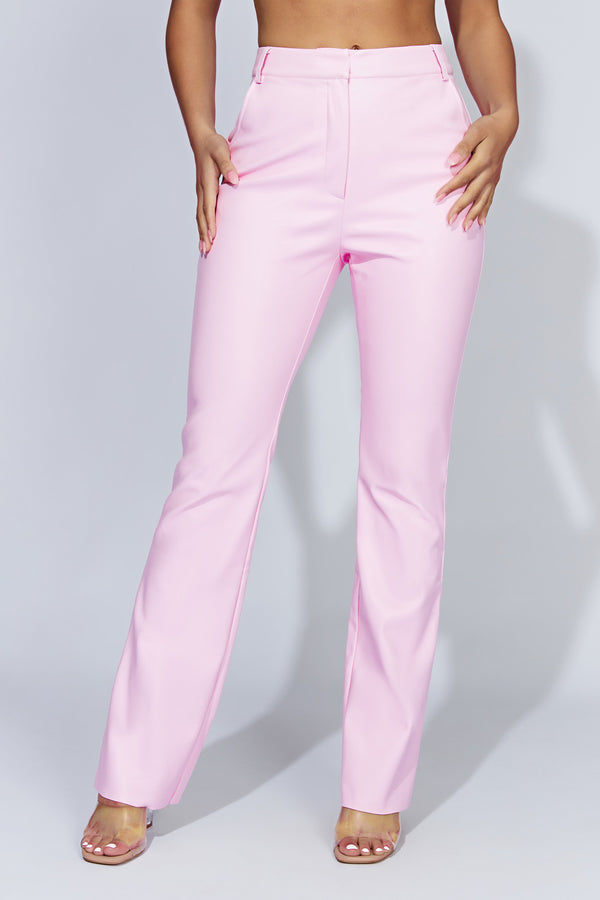 Bardot Polly Faux Leather Pant in Hot Pink | REVOLVE