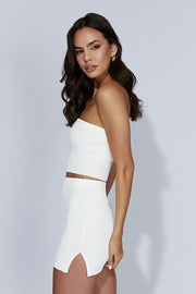 Shiloh Low Rise Knit Mini Skirt - Off White