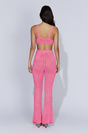 Mary Knit Flared Pants - Bubblegum Pink