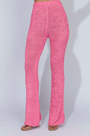 Mary Knit Flared Pants - Bubblegum Pink