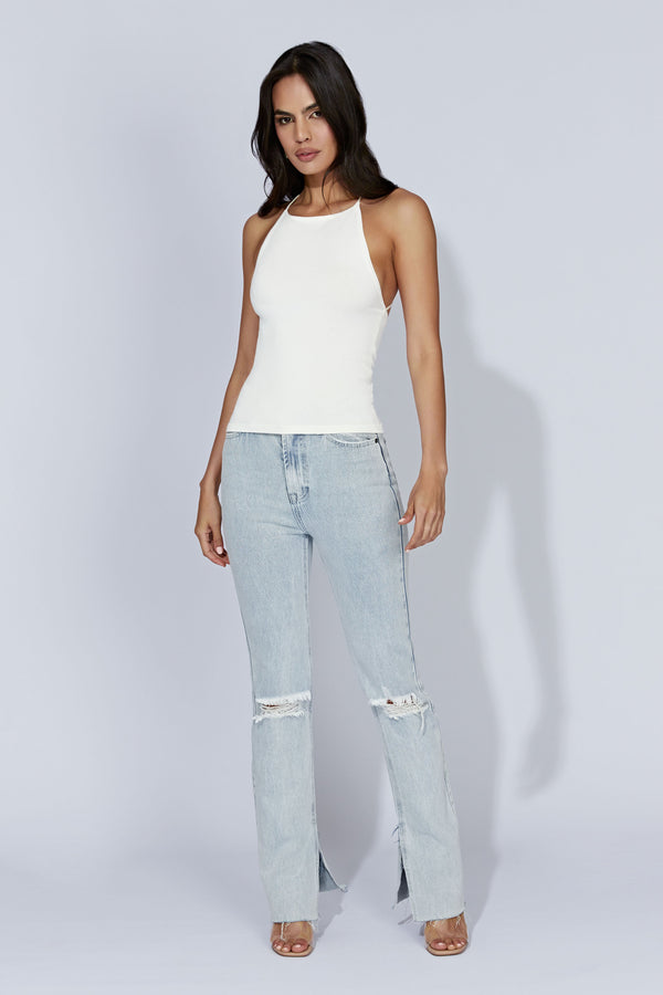 Kelly Long Line Top - Off White