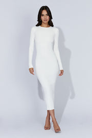 Rowen Long Sleeve Midi Dress - White