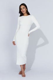 Rowen Long Sleeve Midi Dress - White