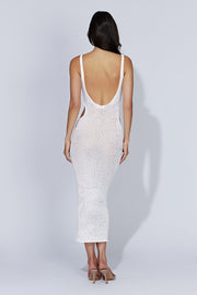 Shae Scoop Neck Knit Midi Dress - White