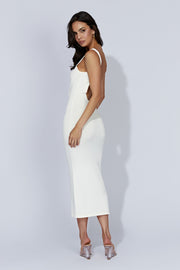 Nola Cut Out Knit Midi Dress - Off White
