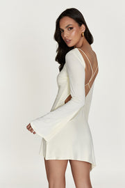 Melina Long Sleeve Mini Dress - Bone