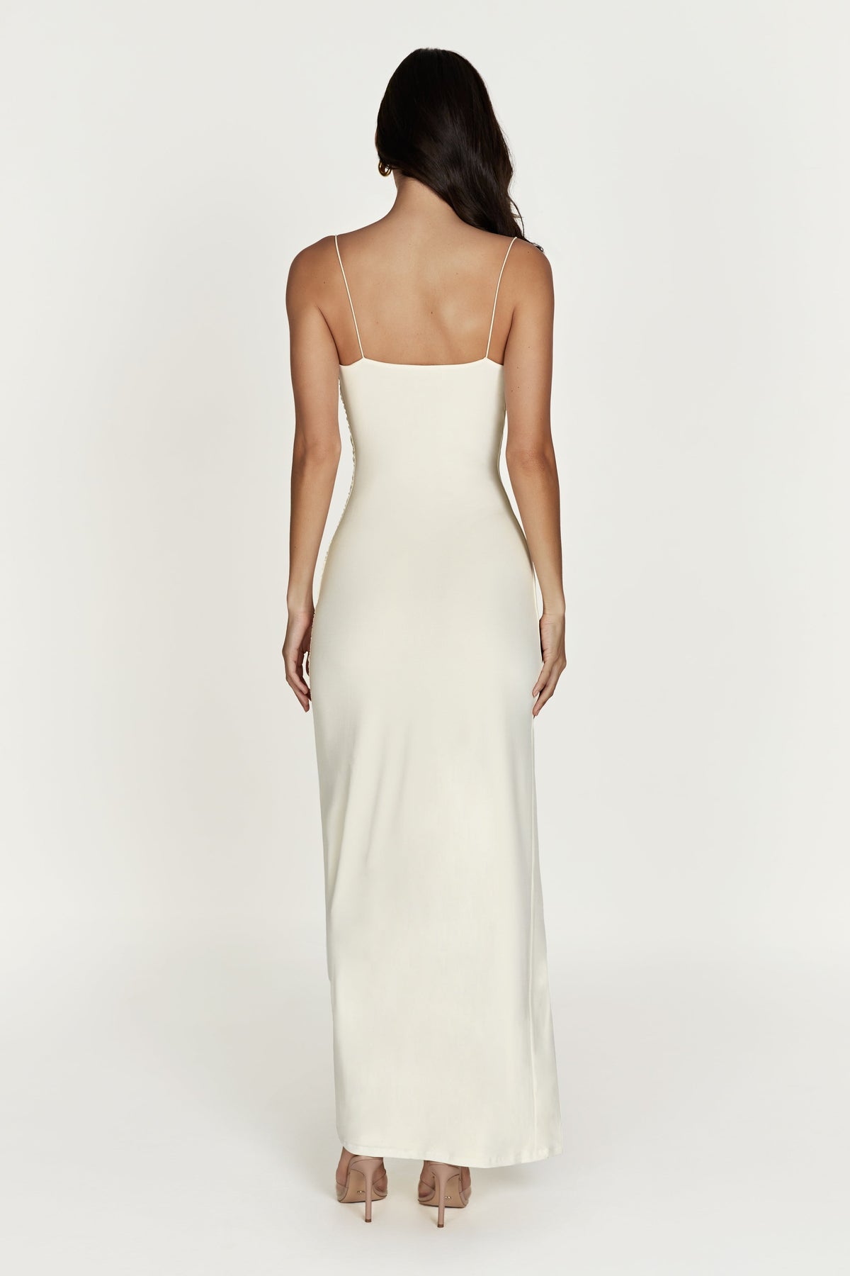 Candice Ruched Maxi Dress - Bone #3