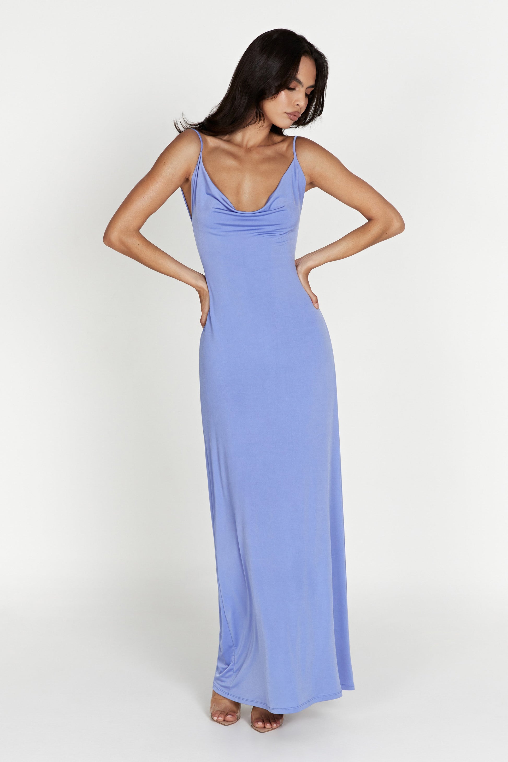 Darcy Cowl Maxi Dress With Low Back - Lavender #3