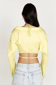 Freya Off Shoulder Long Sleeve Shirt - Lemon