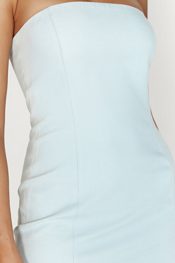 Maci Linen Mini Dress - Powder Blue