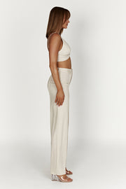 Julie Wide Leg Linen Pants - Natural
