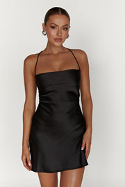 Sydney Mini Satin Dress - Black