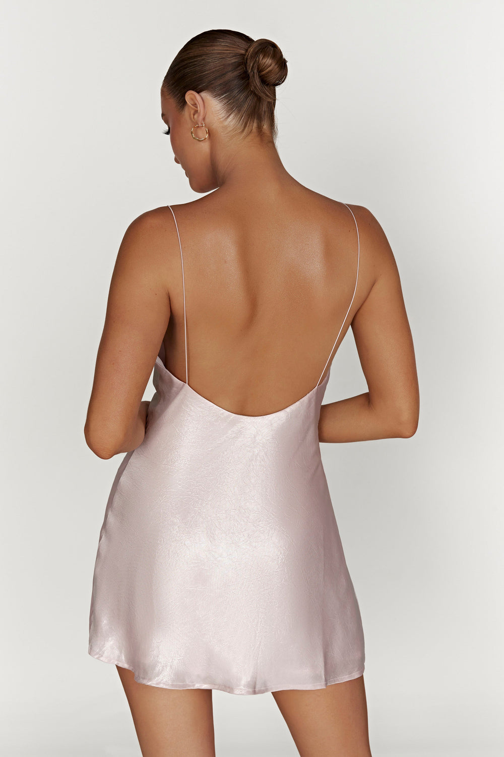 Rhea Cowl Mini Dress - Blush Pink