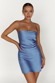 Sydney Mini Satin Dress - Powder Blue