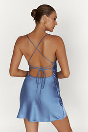Sydney Mini Satin Dress - Powder Blue