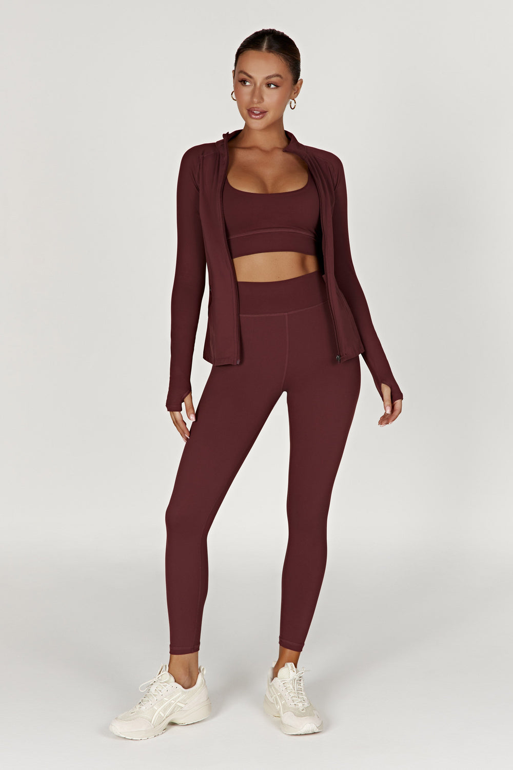 Luna Zip Up Jacket - Mahogany