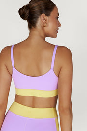 Nickie Two Tone Sports Bralette - Lilac/Yellow