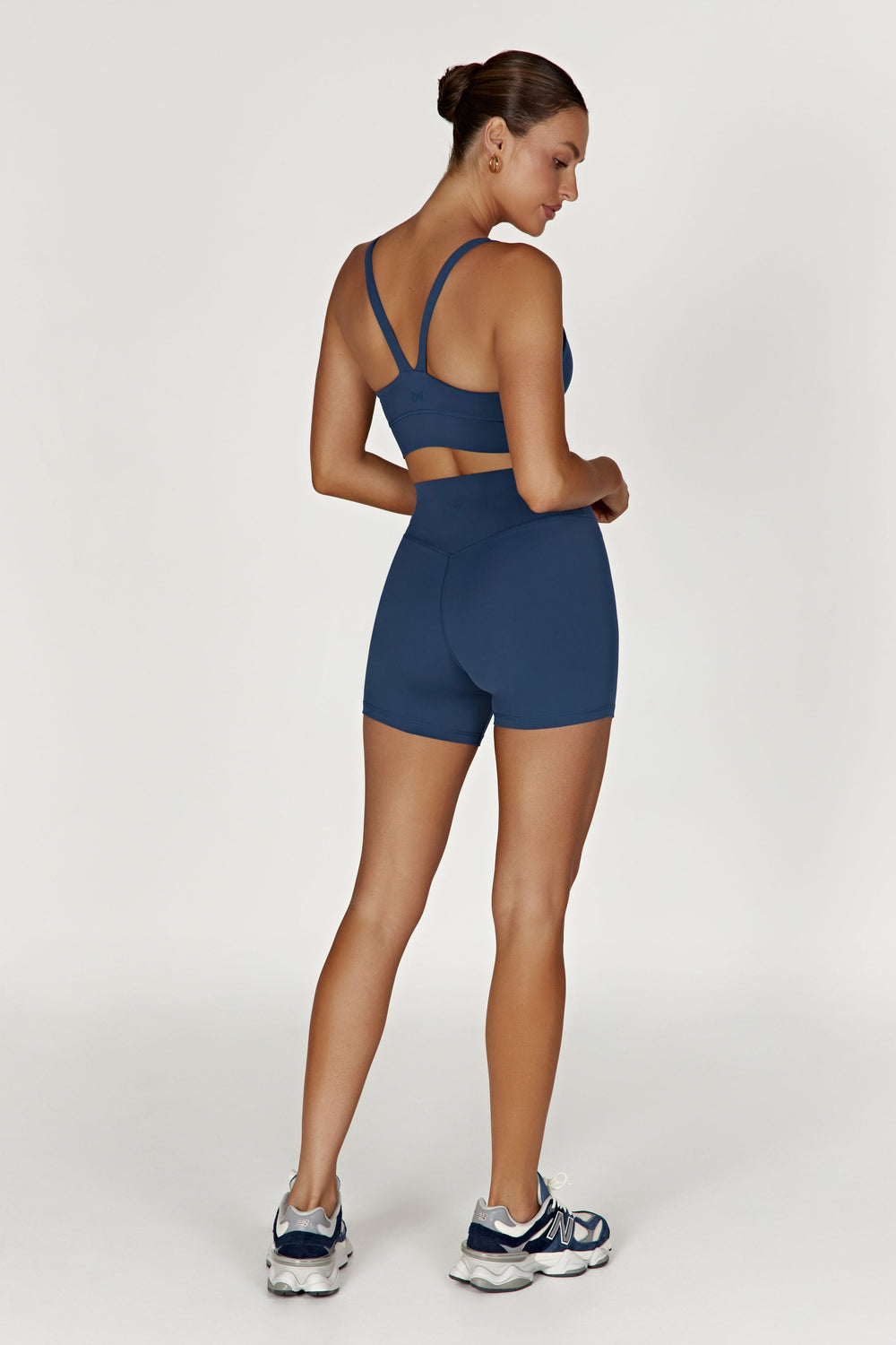 Elise V Back Cami Crop Top - Navy