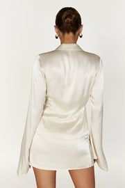 Amia Satin Mini Skirt - Ivory