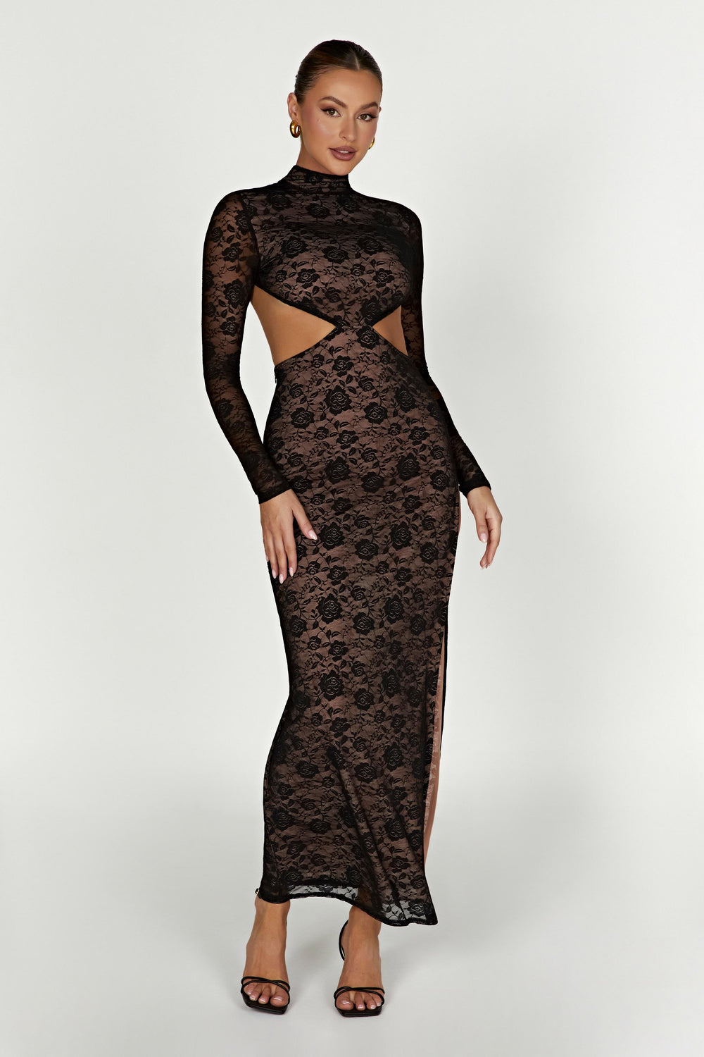 Callista Lace Maxi Dress - Black