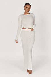 Maribelle Knit Maxi Skirt - White