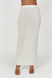 Maribelle Knit Maxi Skirt - White