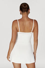 Ellis Pointelle Knit Mini Dress - White