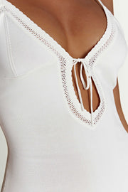 Maia Pointelle Knit Maxi Dress - White