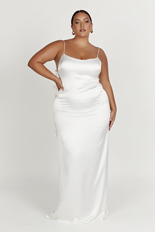 Shop Formal Dress - Elenora  Rose Gown - White fifth image
