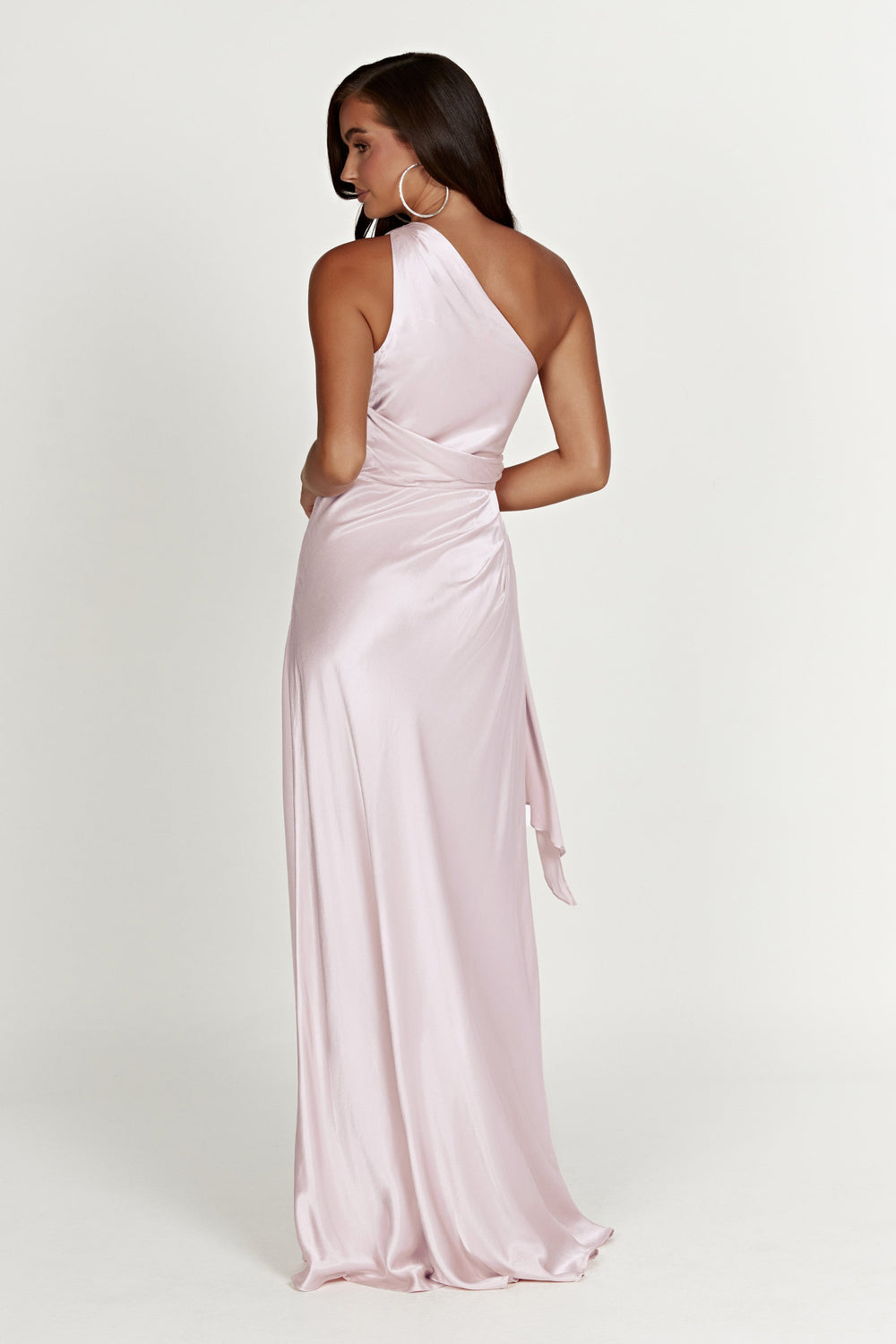 Calliope One Shoulder Maxi Dress - Crystal Rose