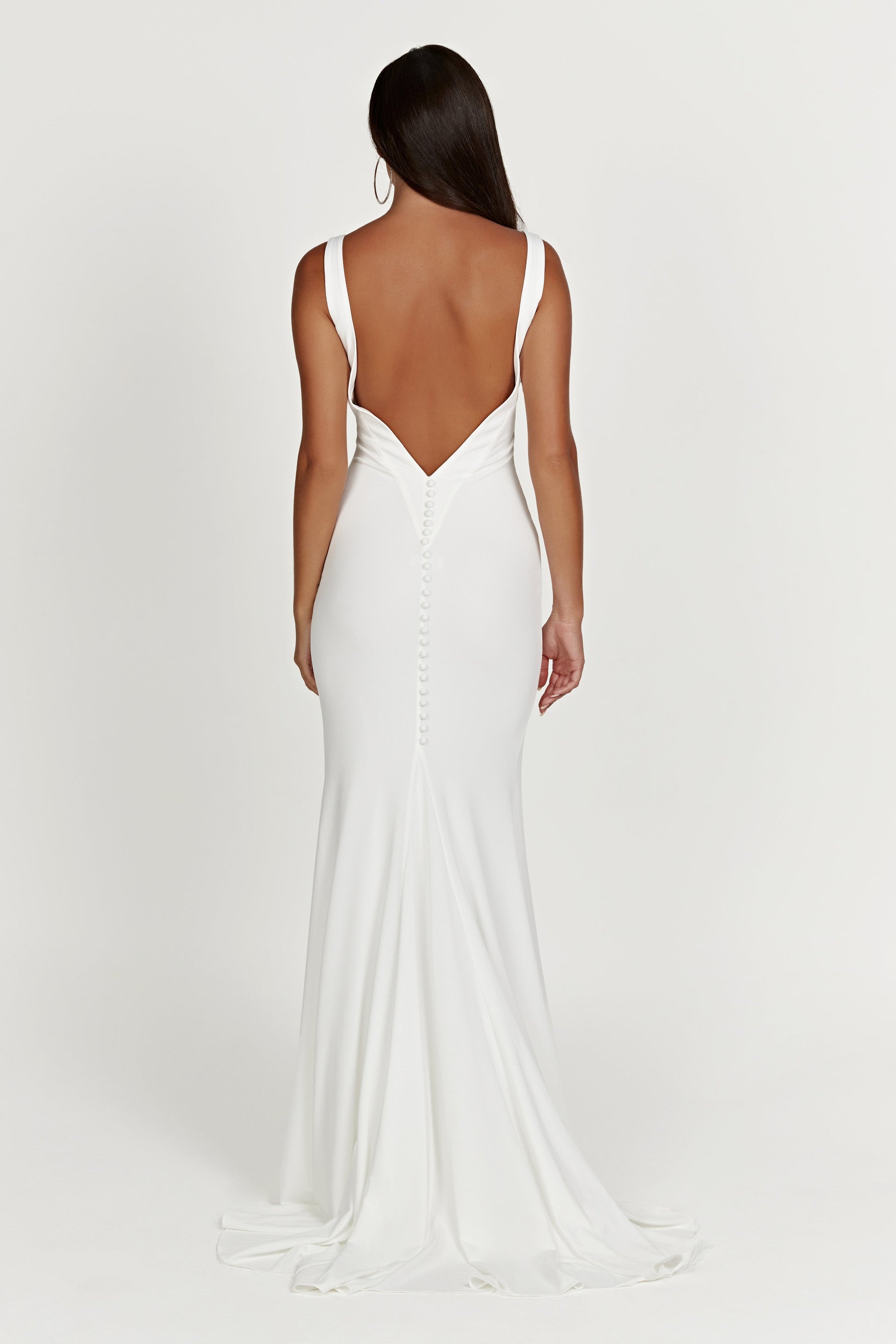 Kyla Low Back Gown - White #3