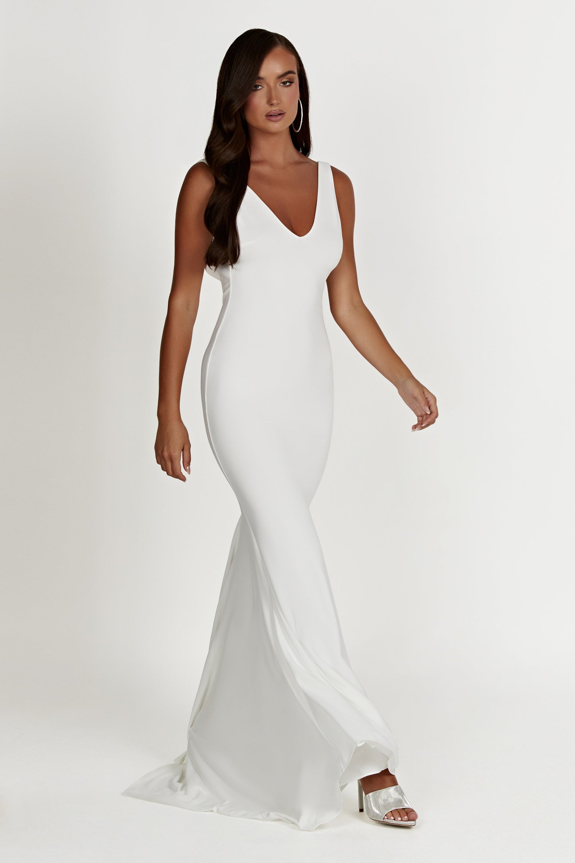 Kyla Low Back Gown - White #8