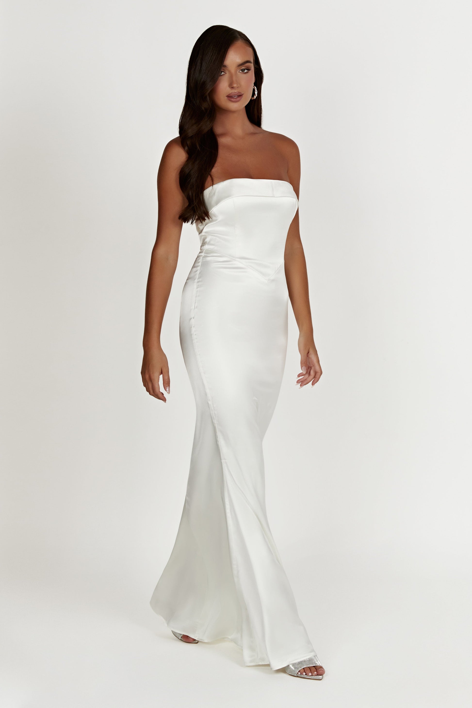 Kaitlin Strapless Gown - White #9