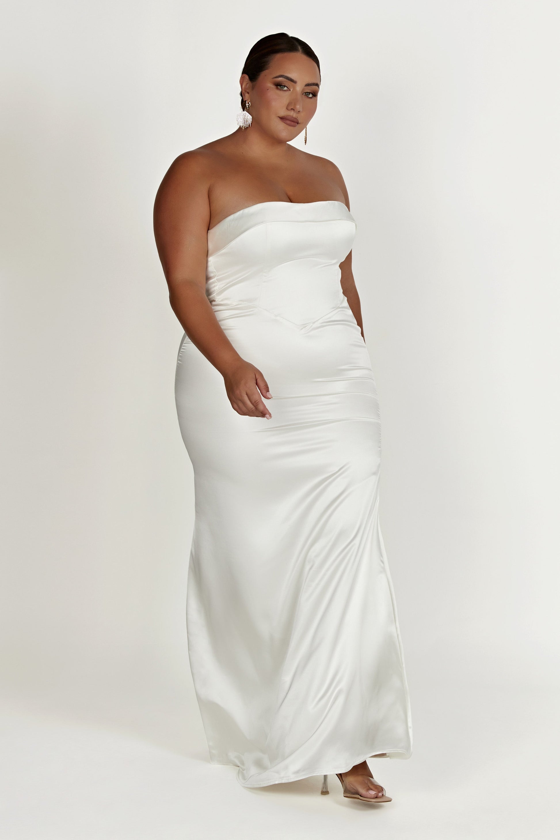 Kaitlin Strapless Gown - White #12