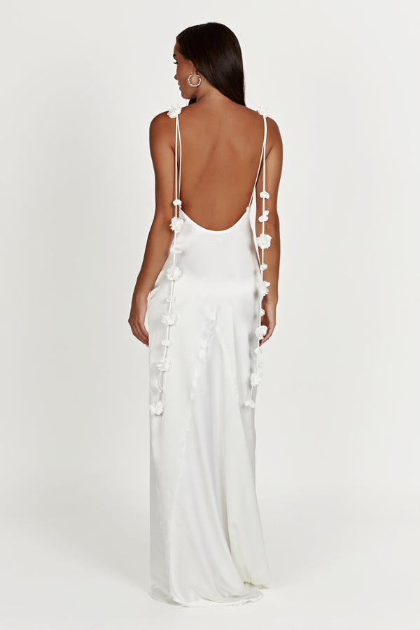 Shop Formal Dress - Elenora  Rose Gown - White third image