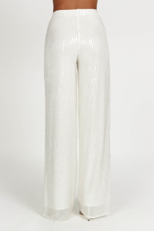 Diaz Sequin Pants - White