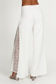 Estee Split Lace Pants - White