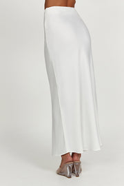 Missy Maxi Satin Skirt - White