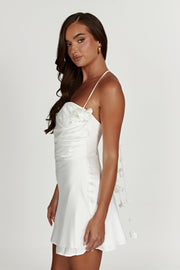 Otillie Rose Halter Mini Dress - White
