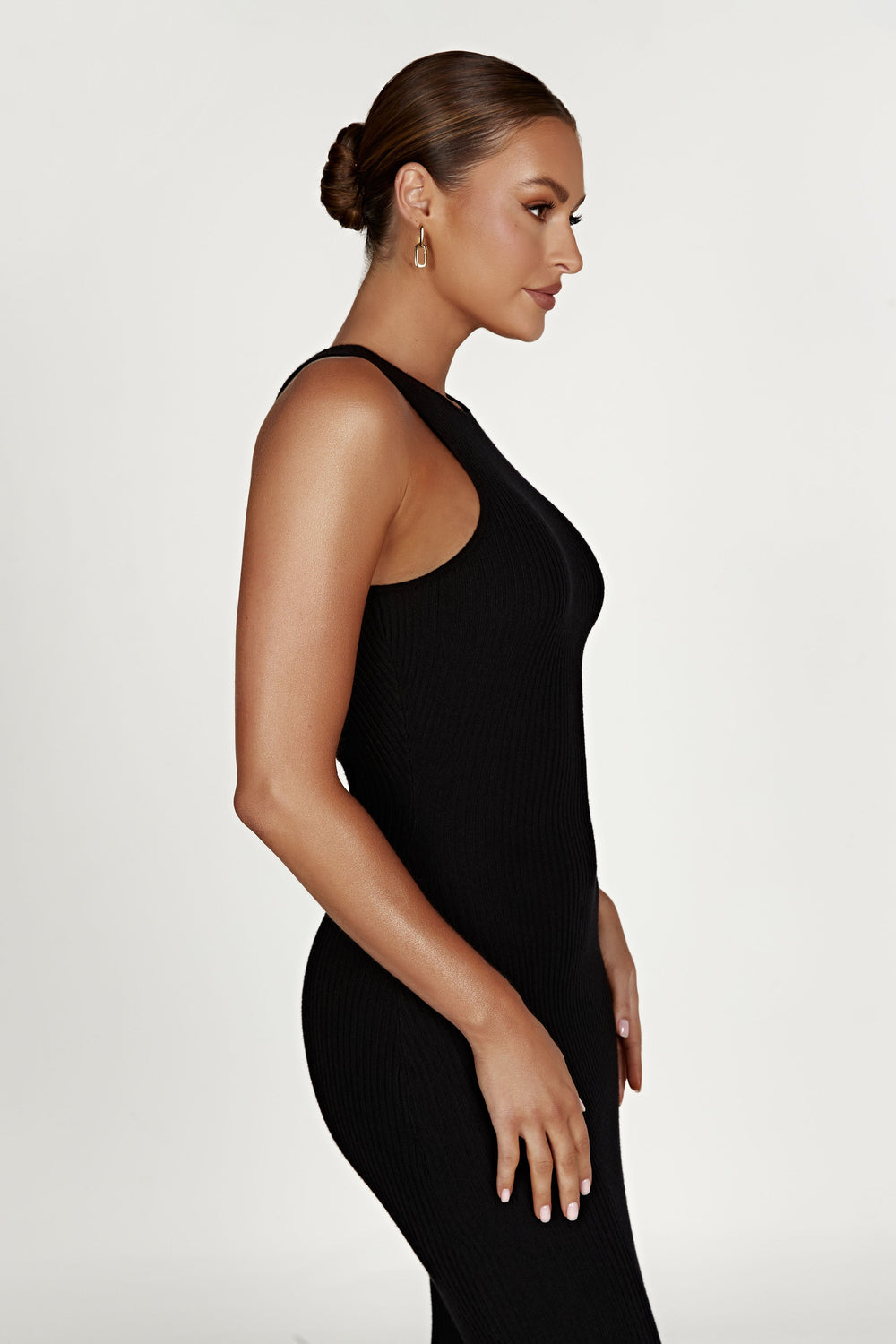 Sienna Knit Midi Dress - Black