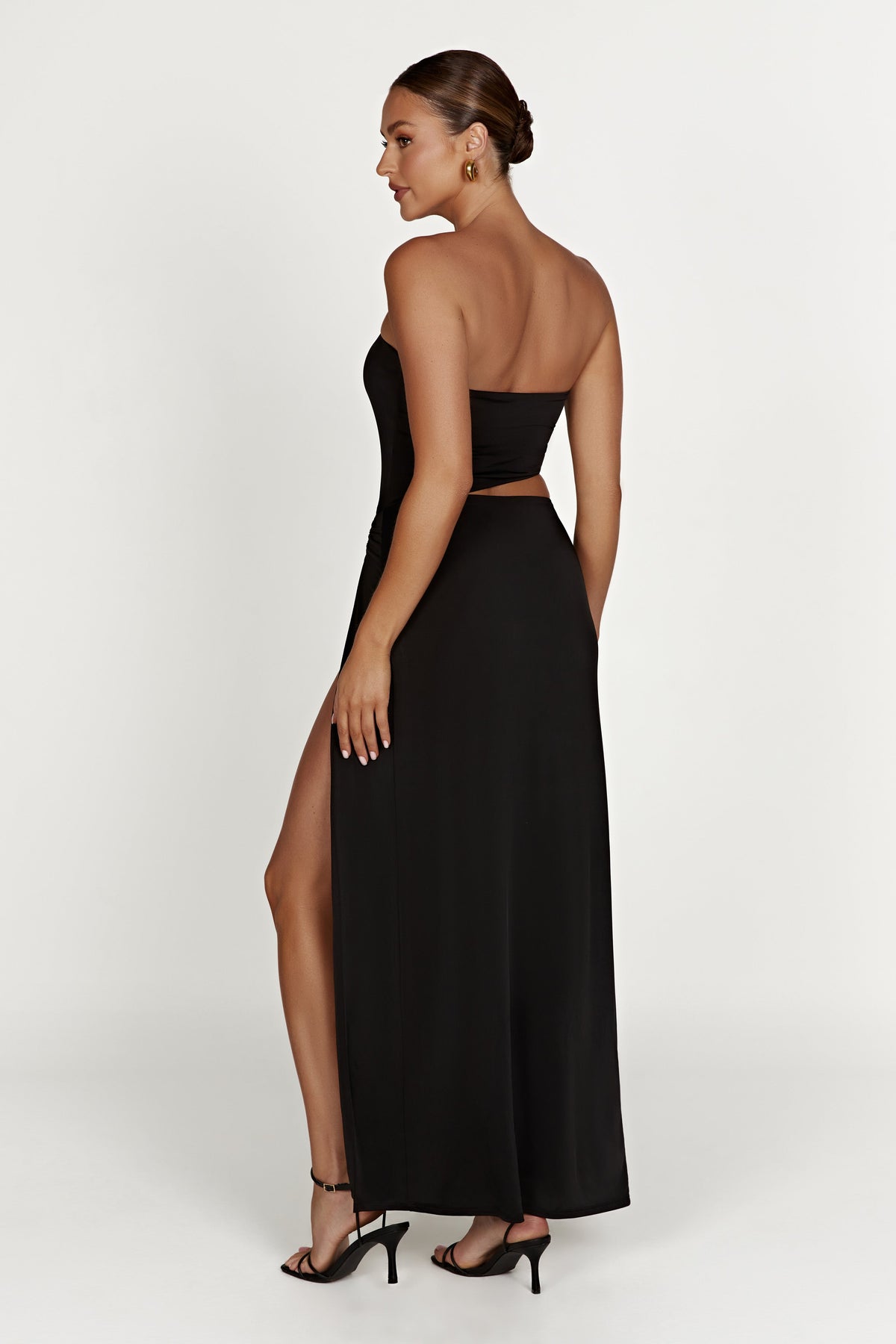 Giada O-Ring Strapless Maxi Dress - Black