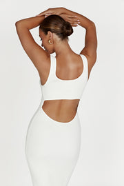 Hadley Backless Knit Maxi Dress - White