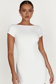 Reyna Recycled Nylon Backless Mini Dress - White