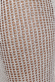 Christa Sequin Crochet Maxi Skirt - Silver