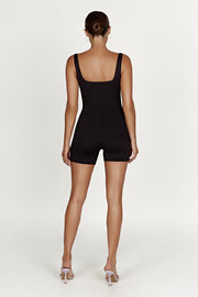 Cecily Recycled Nylon Playsuit - Black